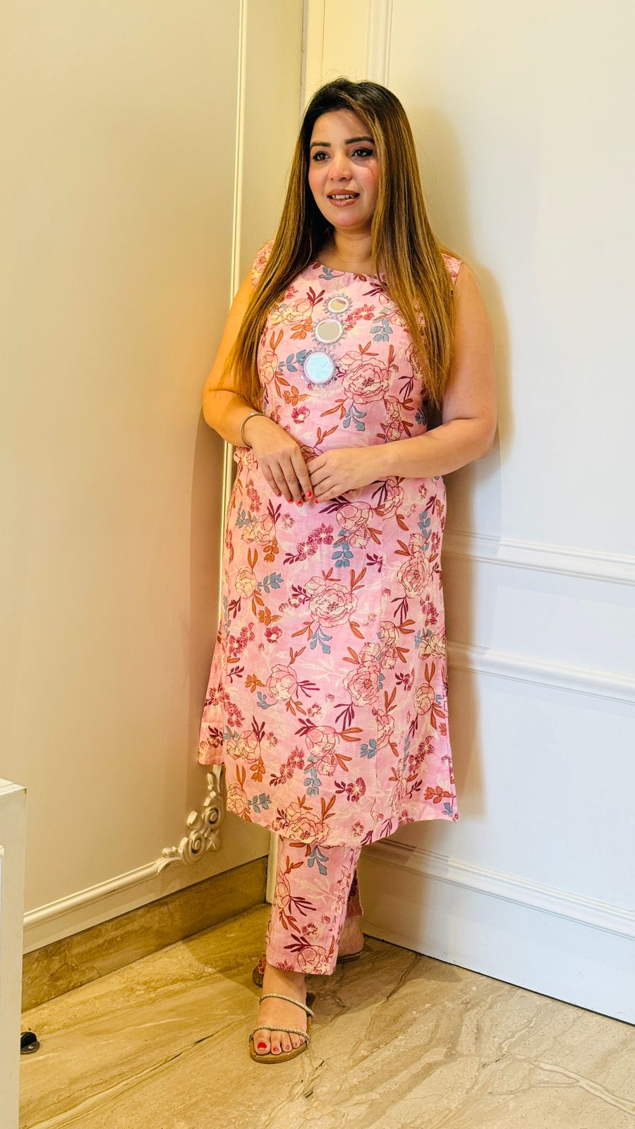 Aira Cotton Printed A-Line- Pink, Red, Navy, Purple, Blue, Yellow